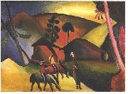 August Macke Native Aericans on horses Spain oil painting artist